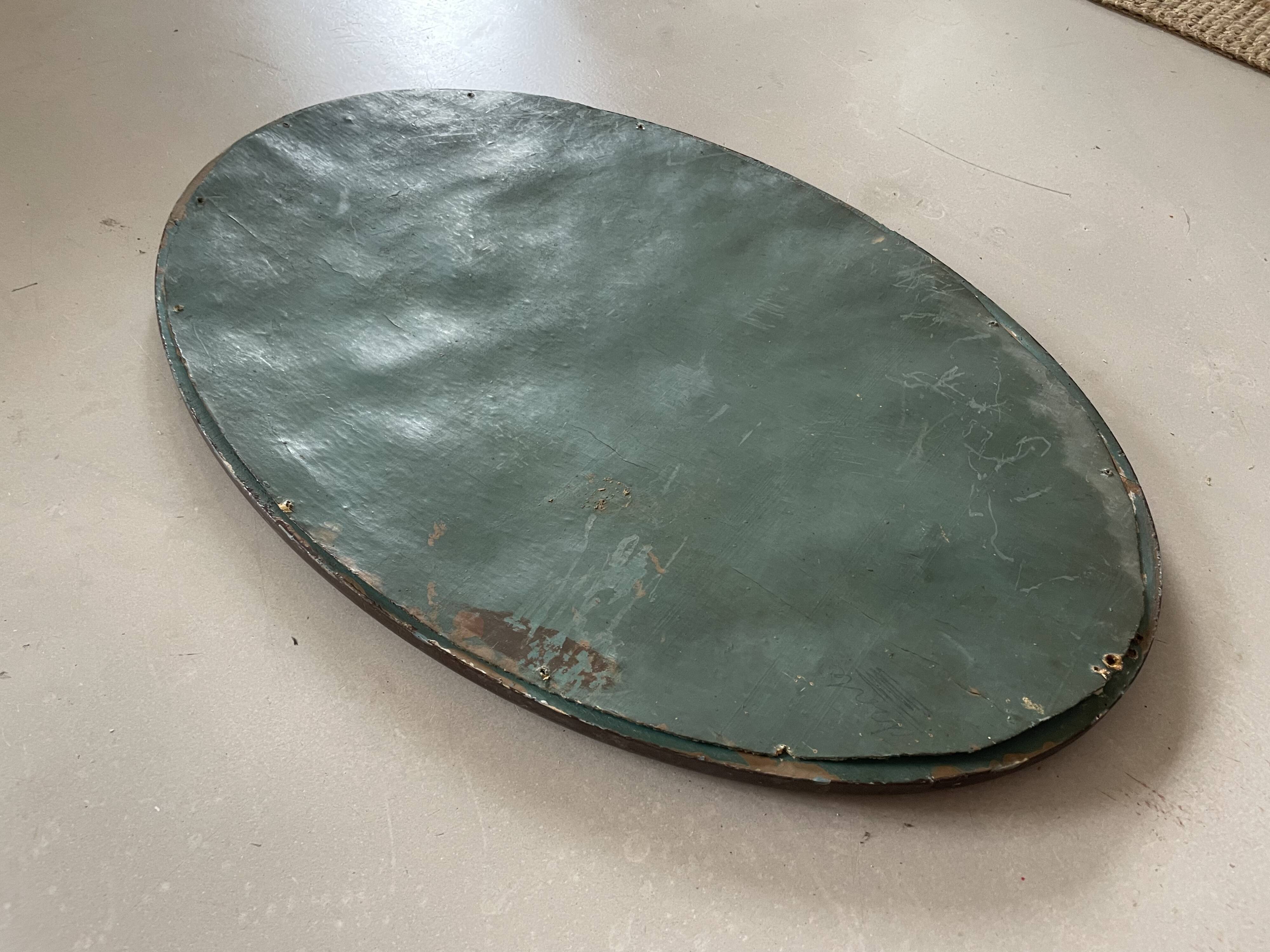 Oval old wooden frame
