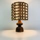 Temde Leuchten brutalist lamp, wood and wool from the 1960s.