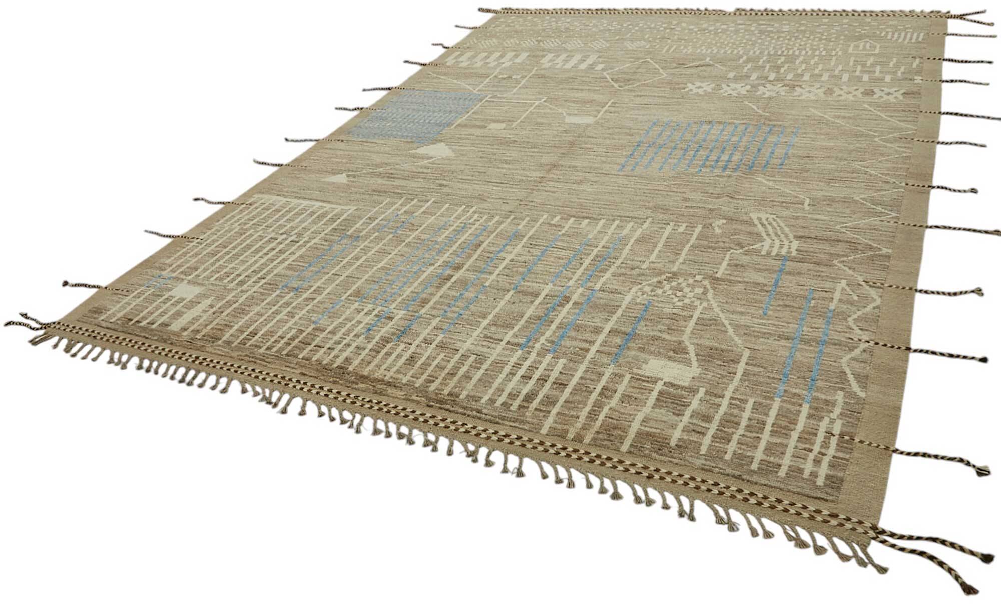 Handwoven Turkish Rustic 279 cm x 375 cm Brown Wool Carpet