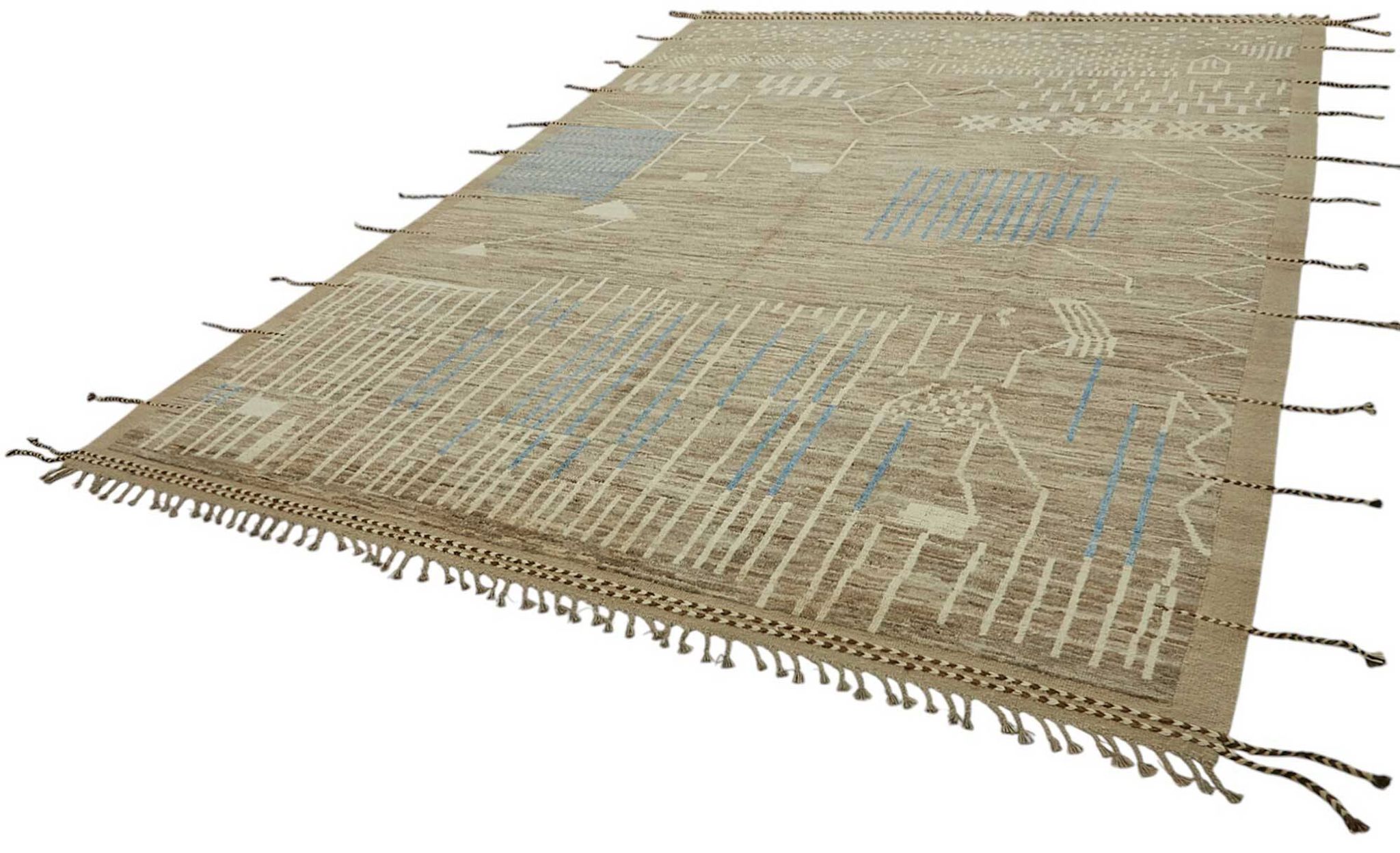 Tapis en laine brun rustique turc tissé à la main 279 cm x 375 cm