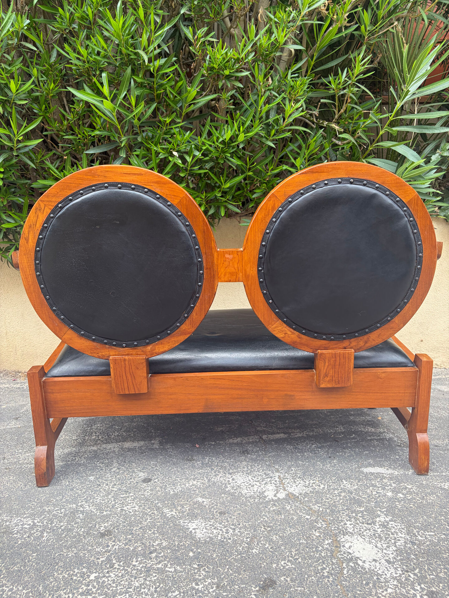 original Hungarian Art Deco bench in walnut by Lajos Kozma