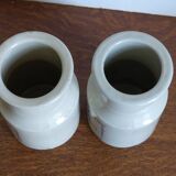 2 stoneware pots, maille mustard