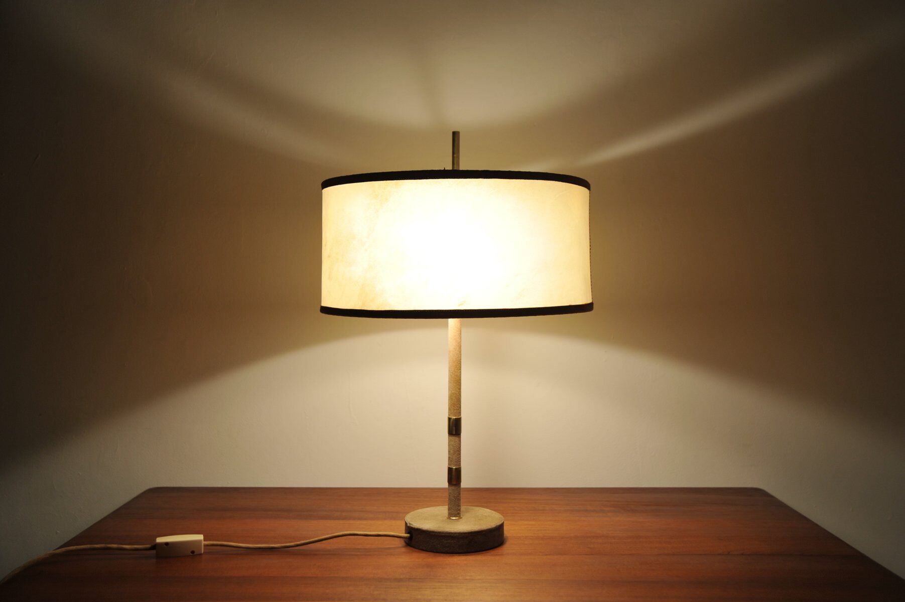 Suede table lamp, 1950s