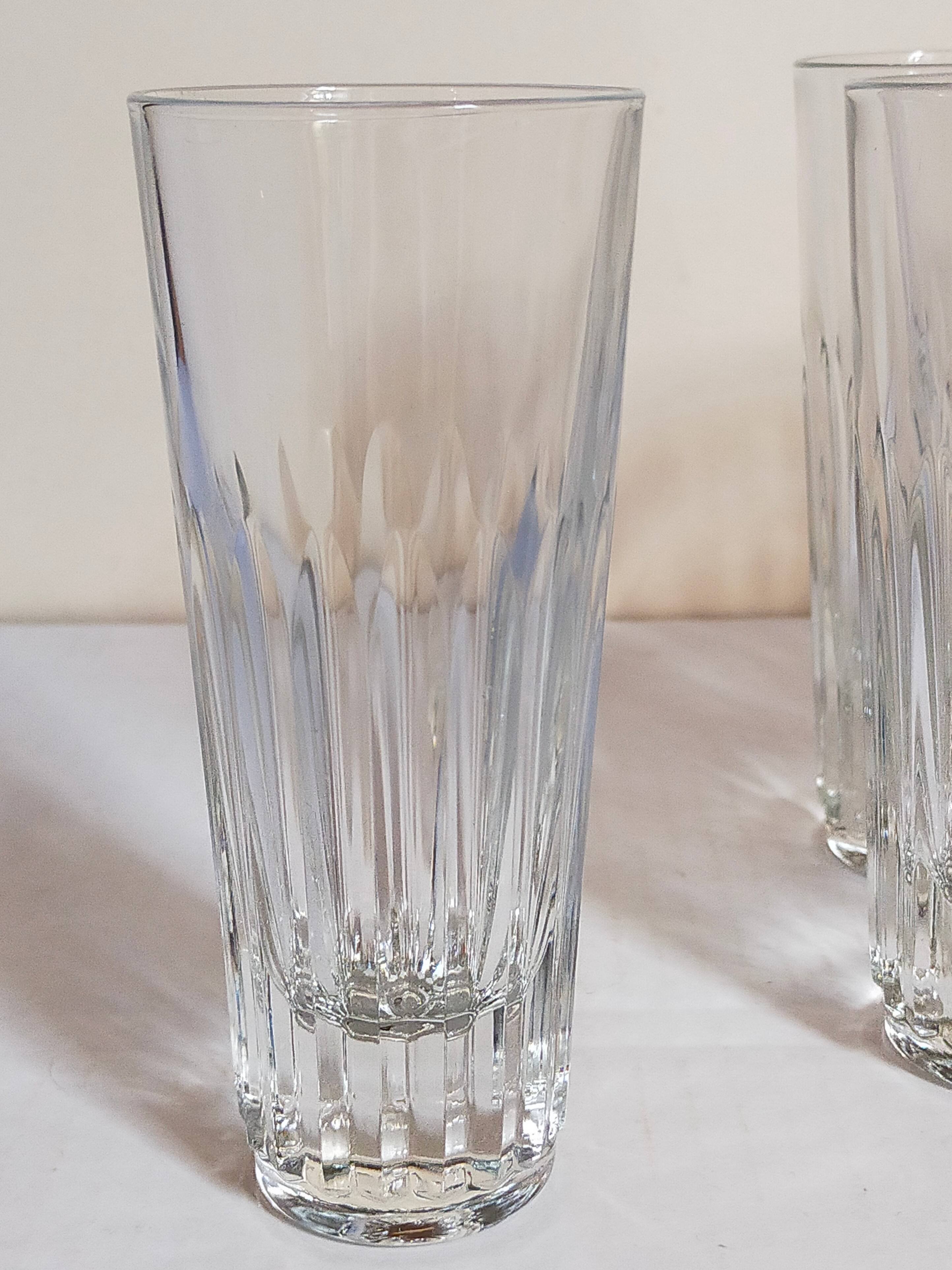Six verres à anisette de bistrot vintages