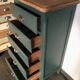 Chiffonnier 5 sage green drawers
