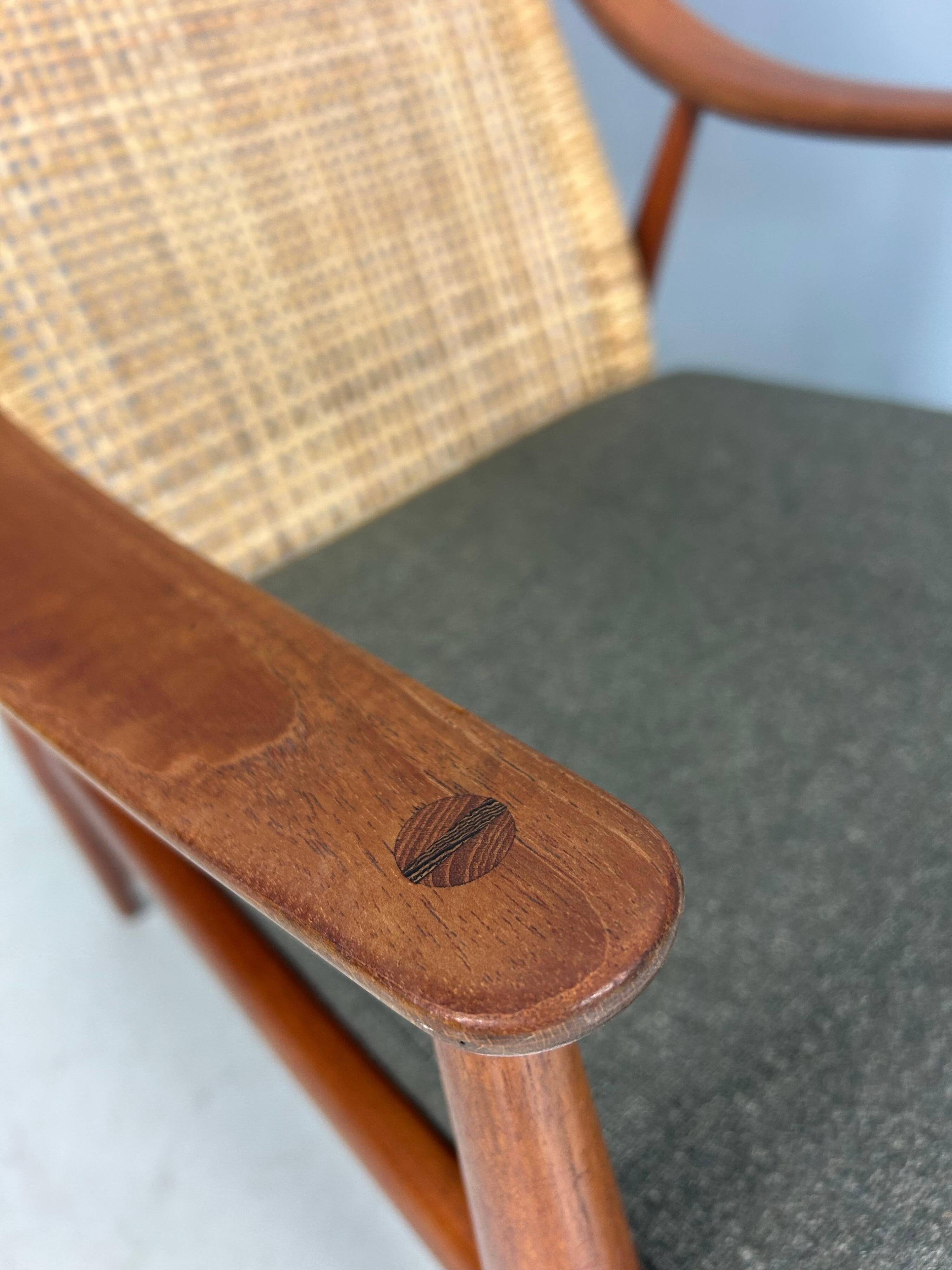 Peter Hvidt& Orla Mølgaard-Nielsen FD146 Cane Back Easy Chair, Denmark