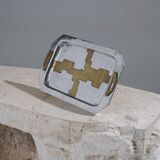 Plateau brutaliste en métal et laiton, David Marshall, 1970