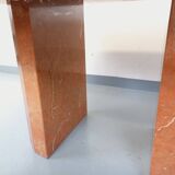 Vintage oval dining table in pink marble from the 70s 80s.