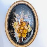 Vintage oval dried flower frame