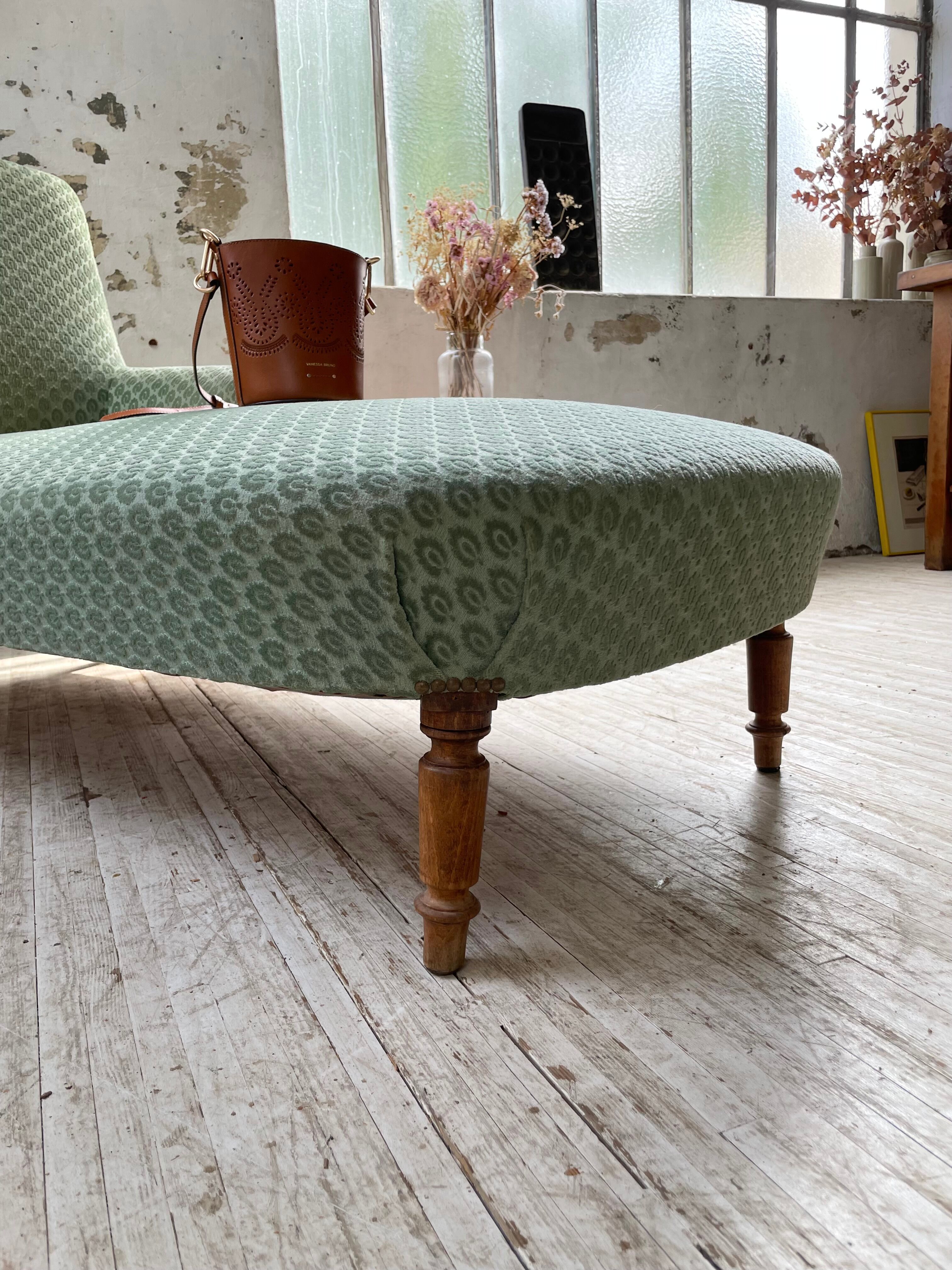 Méridienne napoléon velours vert
