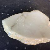 Large marble ashtray, white, beige, gray veins, vintage stone