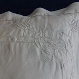 Taie pillow, very fine cotton, chalk white color, HD monogram
