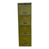 Antique military 4-drawer metal locker, archive, cabinet, filing cabinet