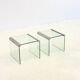 Ensemble de deux tables d'appoint en verre transparent Gallotti & Radice