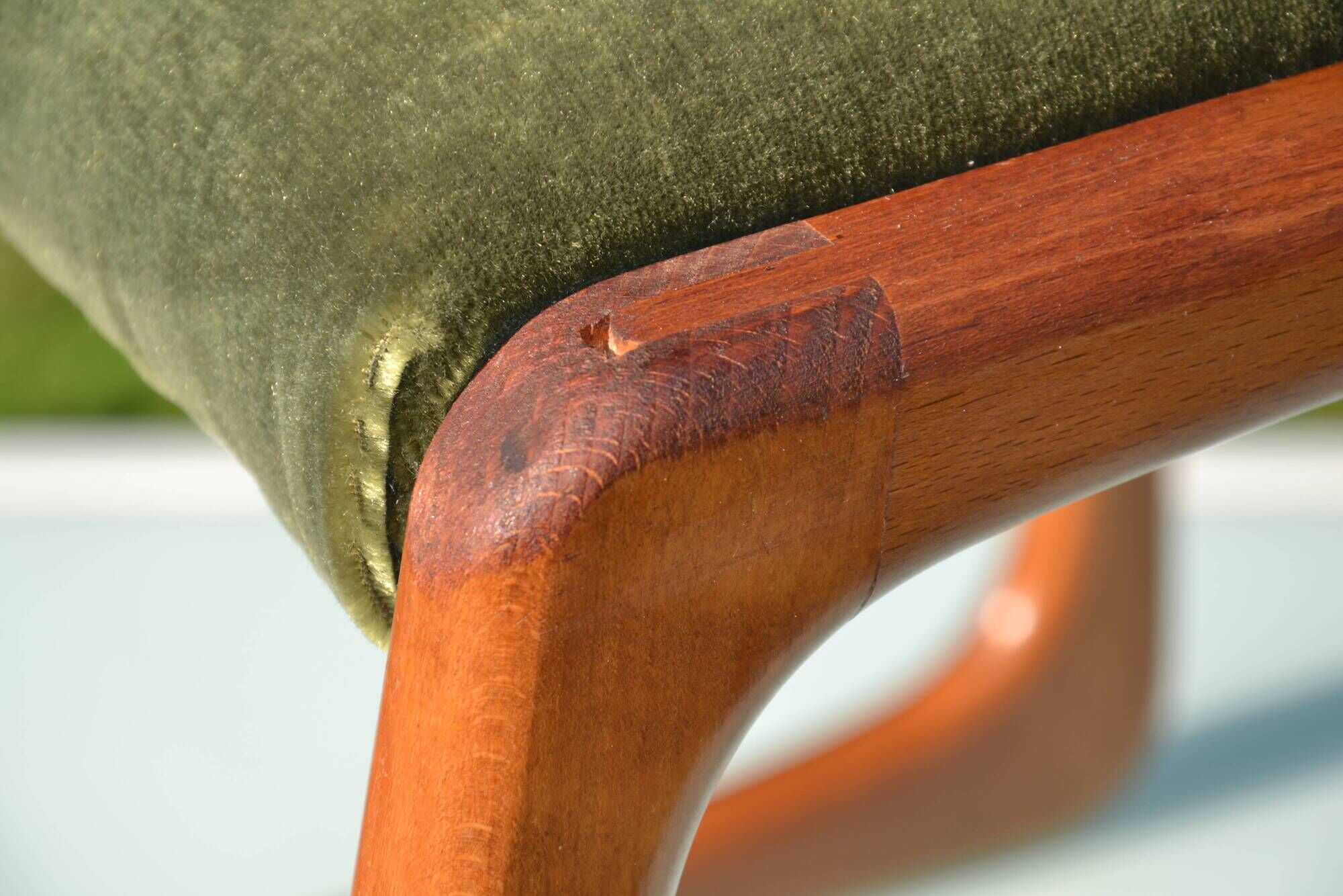 Scandinavian "sledge" chair in teak by Baumann