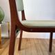 Pair of wooden armchairs and green and ecru fabrics 70s