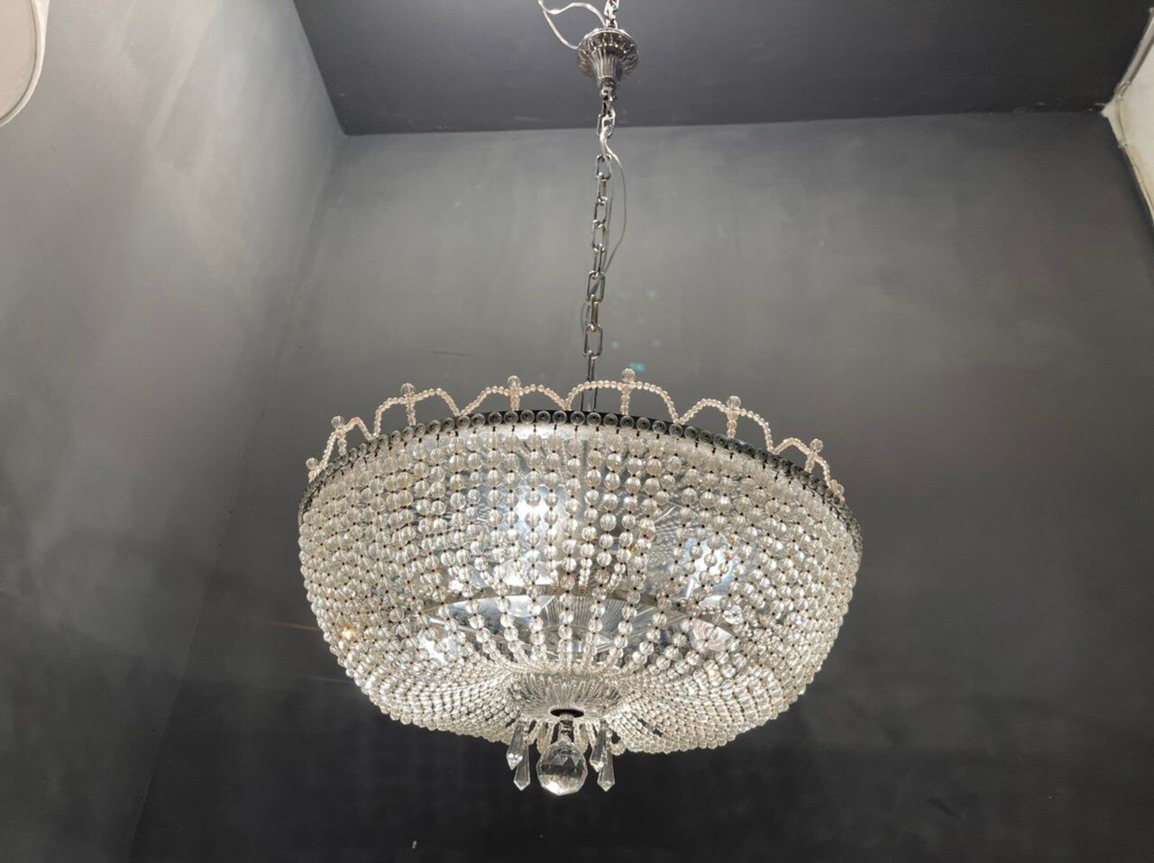 Italian Crystal Beaded Chandelier, 1960s