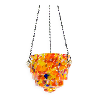 Art deco plant hanger | bohemian glass | vintage 30s