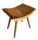 1970's Mid-Century Modern Beechwood Stool with New Upholstery