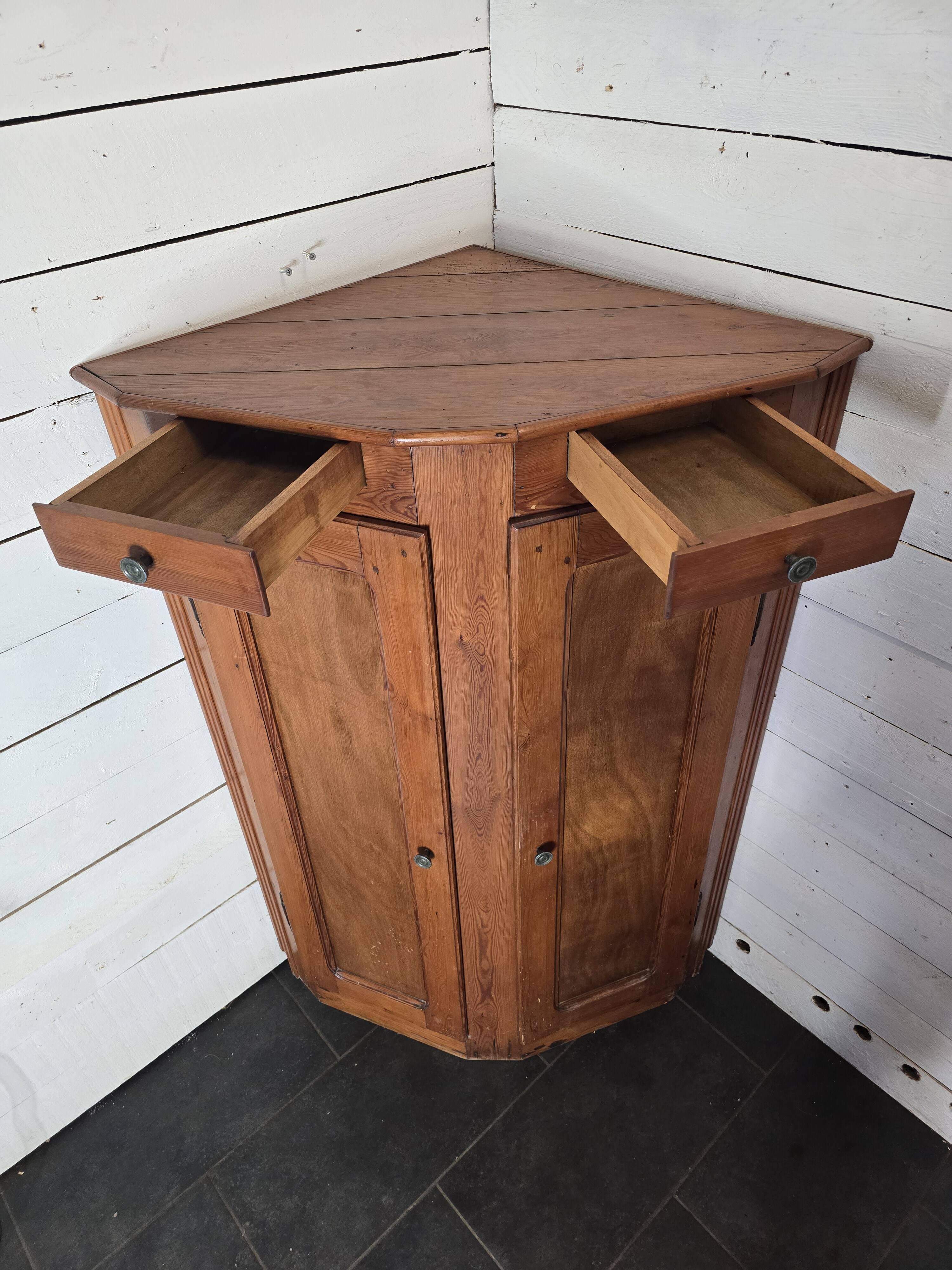 Old fir corner cabinet