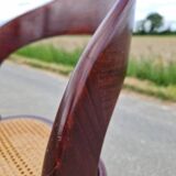 Baumann gondola chair in wood and cane