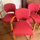 Set of 3 small retro armchairs