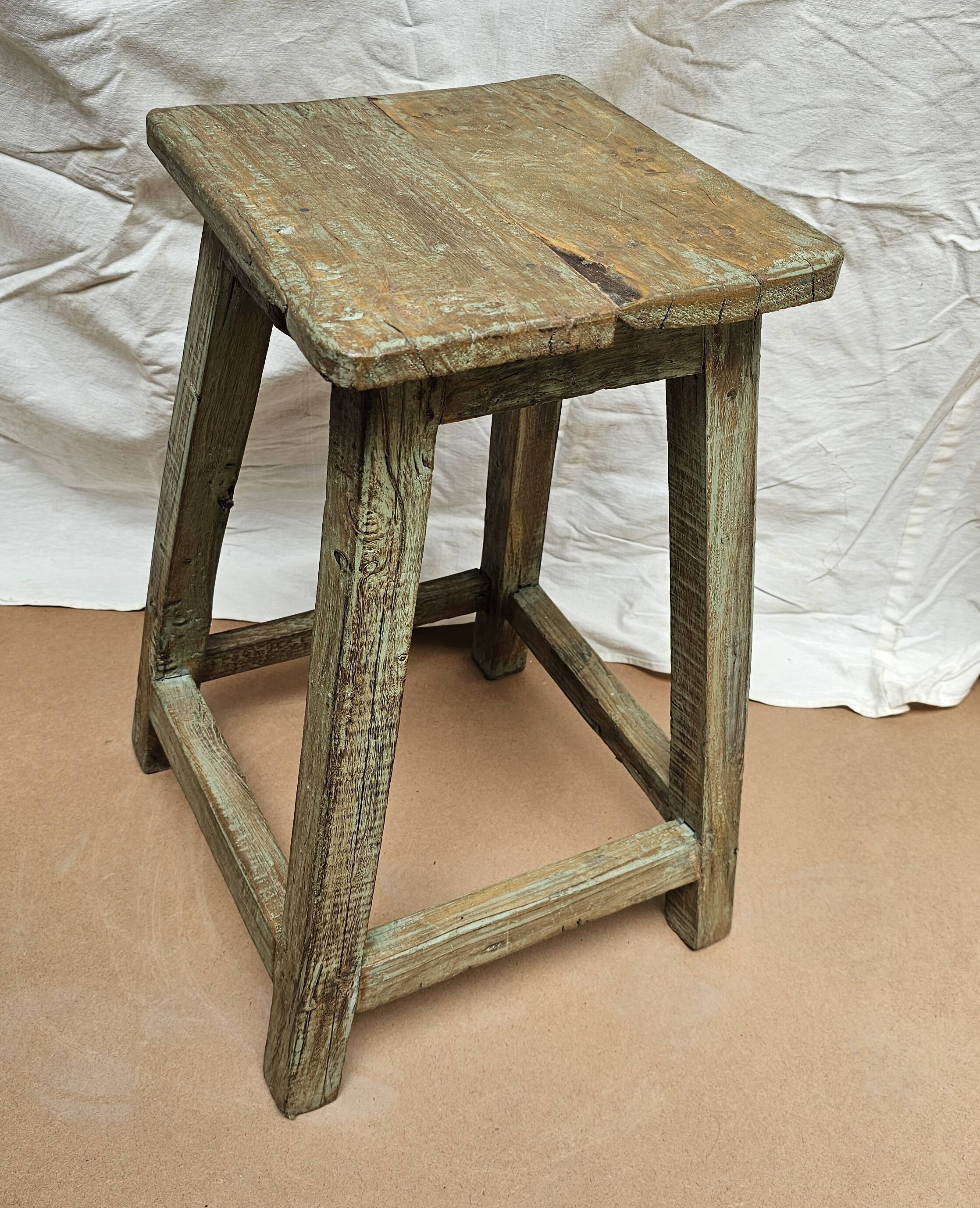 Burmese teak workshop stool