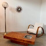 Italian design elm burl coffee table from the 70s Roche Bobois