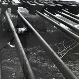 Photograph black and white silver print circa 1970 architecture