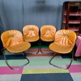 Gaston Rinaldi. Suite of 4 vintage design chairs "Sabrina".