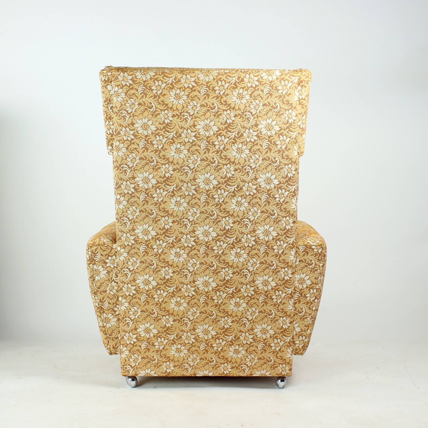 Midcentury Wingchair On Wheels By Ton, Czechoslovakia 1960s