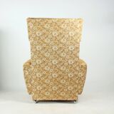 Midcentury Wingchair On Wheels By Ton, Czechoslovakia 1960s