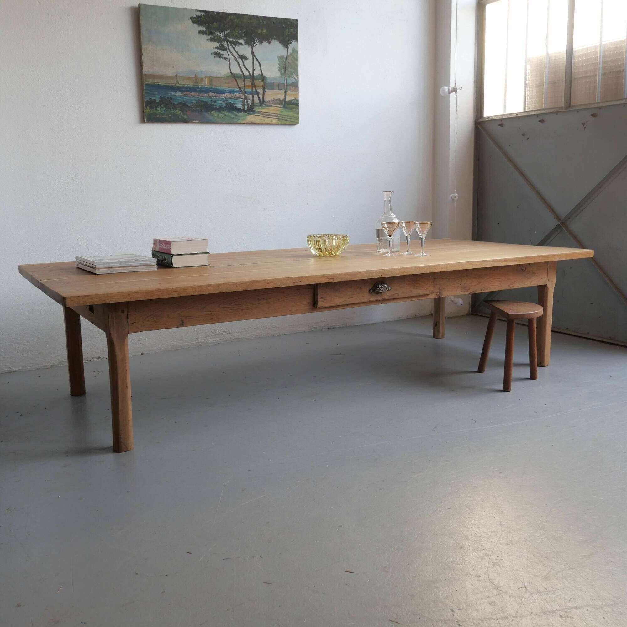 Large oak coffee table