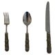 Stainless Steel Set of Knife Fork and Spoon Edwin Blyde & Co, 1950s