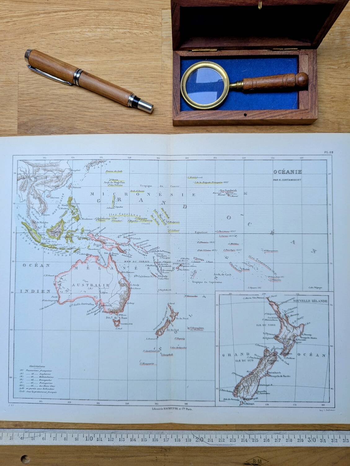 Oceania, Vintage Map, 1887, Authentic.