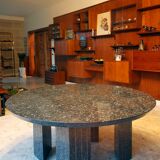 Round table in polished granite 10 seats