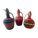 Trio de bouteilles en scoubidou vintage