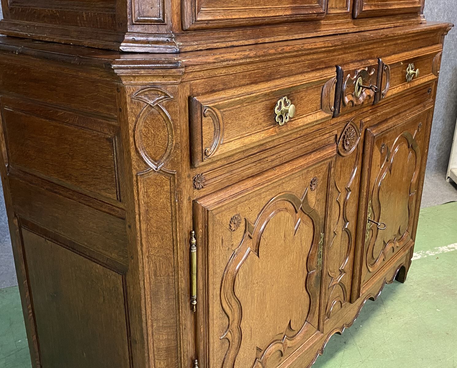 19th century 2-body sideboard in light oak