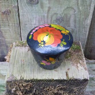 Vintage box 1970 made in Russia papier maché flower pattern