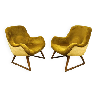 Vintage design sixties sled lounge chairs 'Teddy'