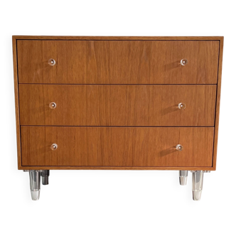 Teak chest of drawers 1970s with perspex handles