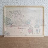 Plateau en fibre de verre Alpac France Sylvie Hétreau Camaieu vintage
