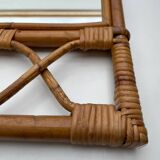 Miroir vintage en bambou