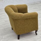 1950s, Danish relax armchair, light green furniture wool, oak wood.