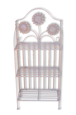 étagère en fer forgé avec décor