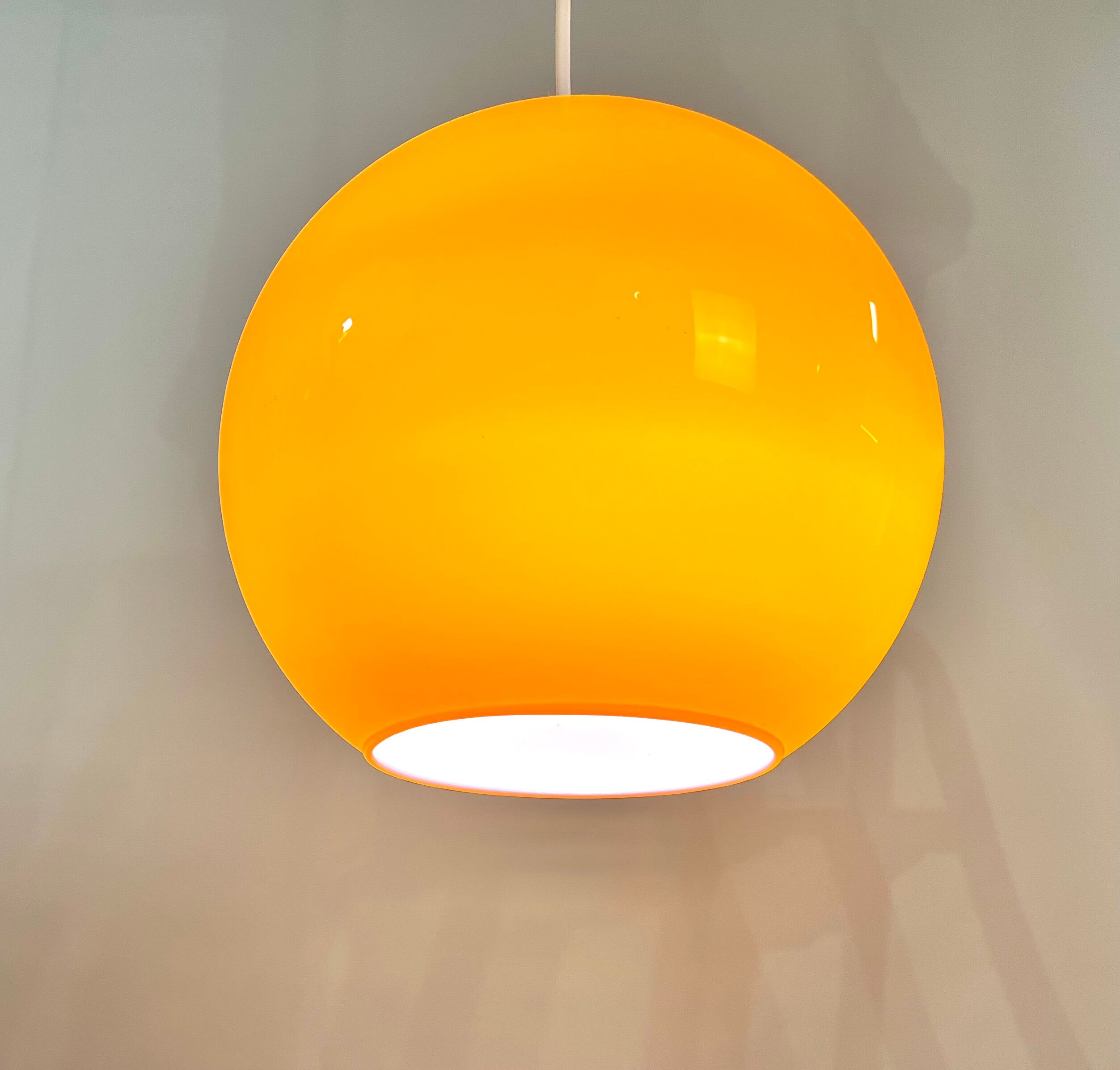 Space age orange pendant lamp