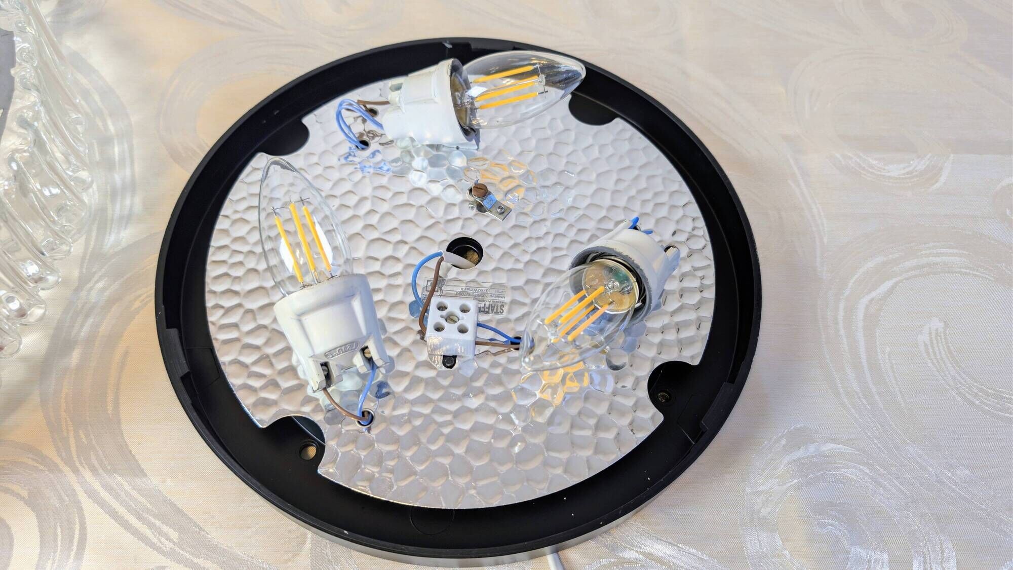 Space Age Staff ceiling light with bubbled glass