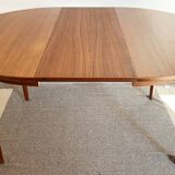 Extendable swedish round teak dining table