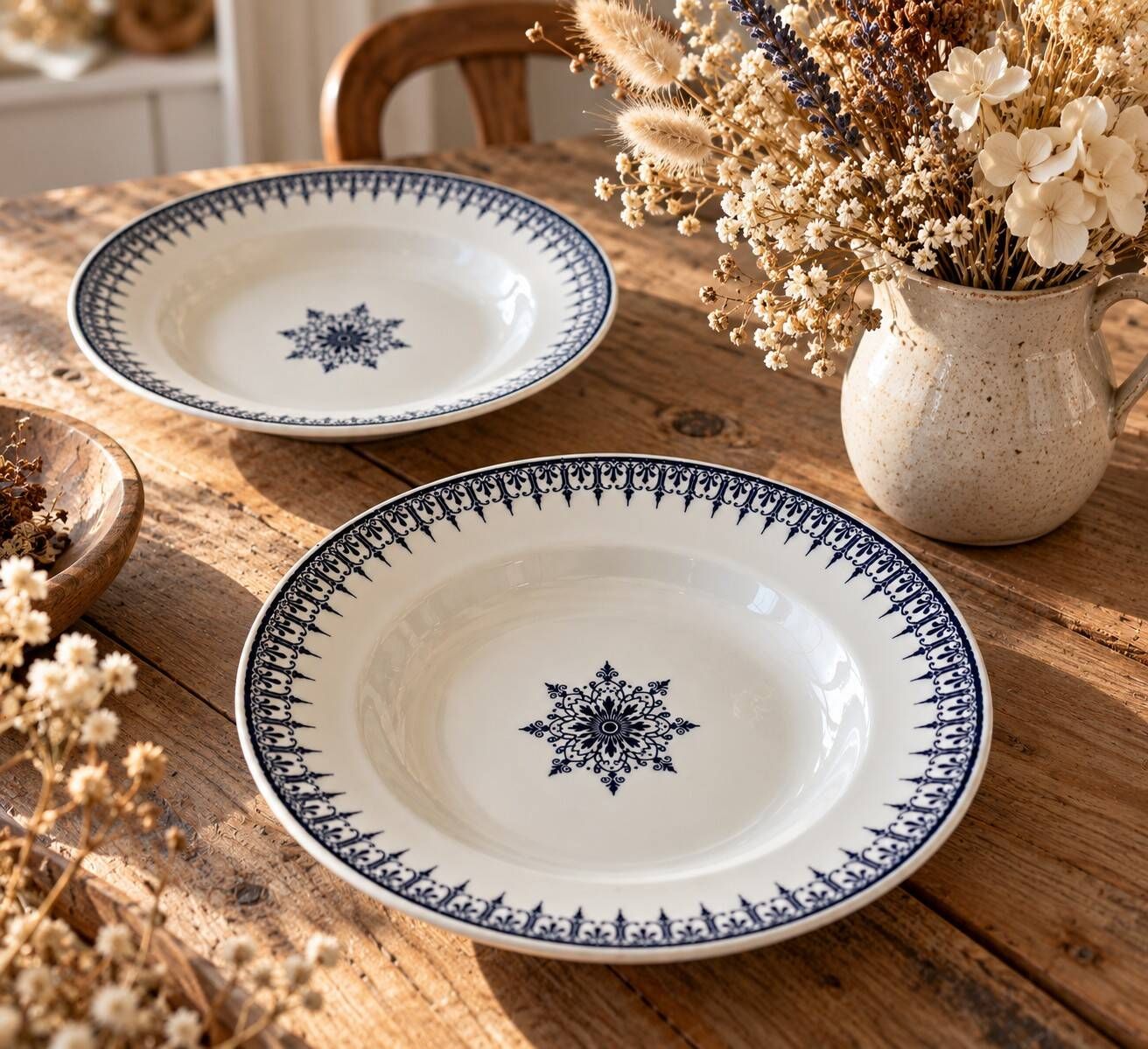 Set of two ironstone deep plates Saint-Amand Primax