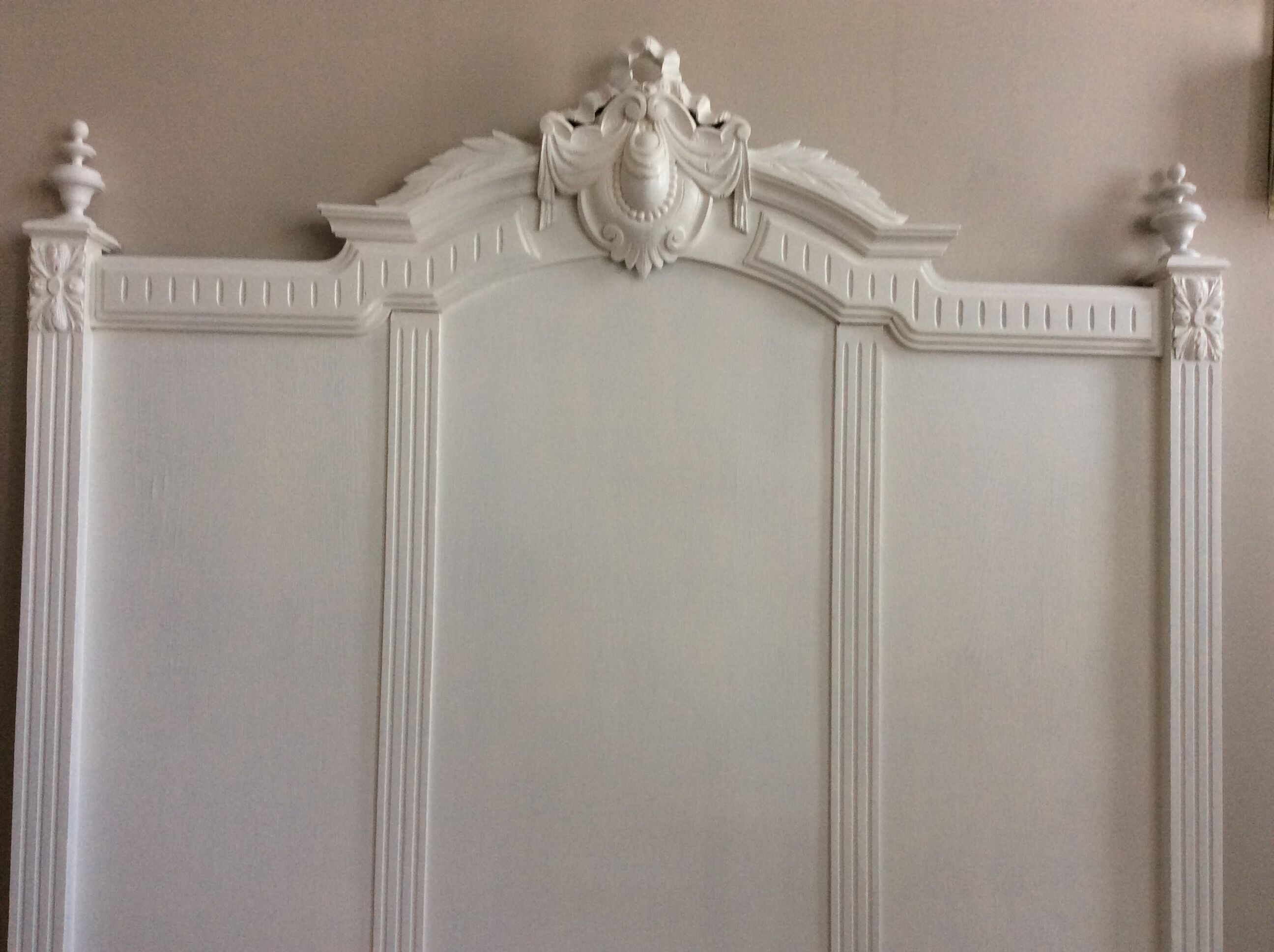 Painted wooden old bedhead